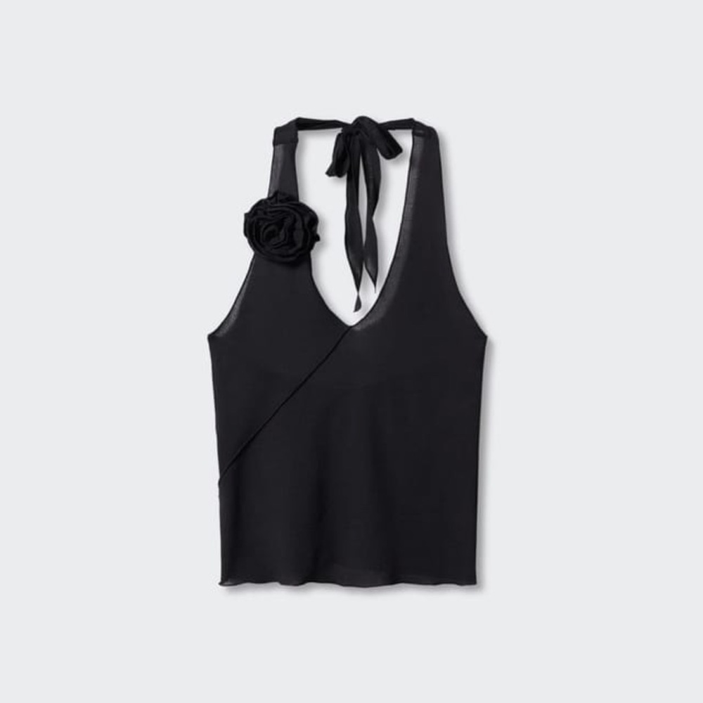 Flower-detail halter top